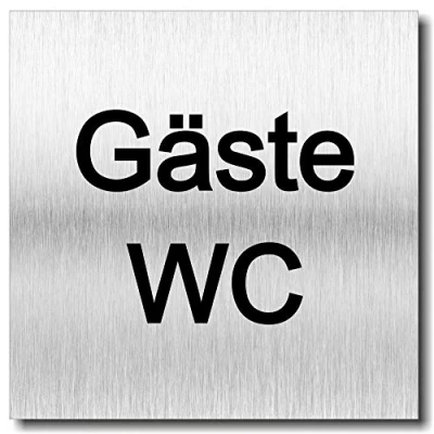 Abbildung von Türschild Gäste WC Schild UV Druck 12 x 12cm 3mm Aluverbund Made in Germany Art.Nr. 2005