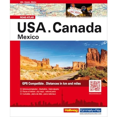Abbildung von Hallwag Strassenatlas USA, Canada, Mexico: Kanada, Mexico in übersichtlichen Karten mit Spiralbindung, Ortsverzeichnis, 4WD Tracks und Reiseinformationen. GPS tauglich (Hallwag Atlanten)