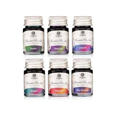 Abbildung von Octopus Fluids Sheen Ink Set 1, Zweifarb Schreibtinten für Füllhalter, 6 x 10 ml