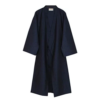 Abbildung von Fancy Pumpkin Herren Bademantel „Yukata“, Kimonomantel, Saunamantel Gr. M, Black276m