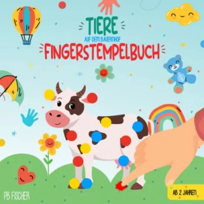 Abbildung von Fingerstempelbuch ab 2 Jahren, Tiere auf dem Bauernhof: Fingerfarben Bastelbuch für Jungen und Mädchen 40 Süße Motive Zum Kreativen Basteln, Kritzeln, Malen Stempeln