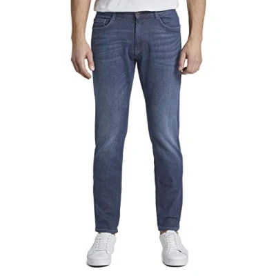 Abbildung von TOM TAILOR Herren Slim Jeanshose 1/1 Josh Regular, Blau (mid stone wash denim 1052) Gr. W36/L34 (Herstellergröße: 36)