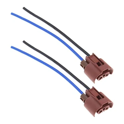 Abbildung von YINETTECH 2 Stück HB3 HB4 9005 9006 Scheinwerferlampenfassungen Kabelbaum polige Nebelscheinwerferlampenfassung Reparaturstecker Steckerdraht 12V 15cm
