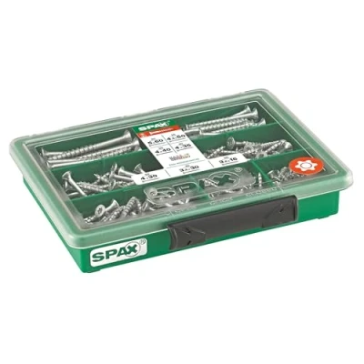 Abbildung von SPAX Sortiment klein, Schrauben Set mit 7 Abmessungen, 245 Stück, Senkkopf, T STAR plus, WIROX 4000001991159