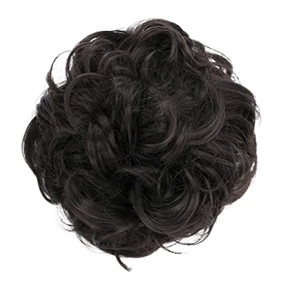 Abbildung von CAISHA Haarteil Haargummi Hochsteckfrisuren Brautfrisuren Voluminös Gelockt Unordentlich Dutt Kunstfaser DM15cm Dunkelbraun G2A