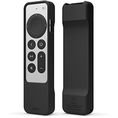 Abbildung von elago R1 Schutzhülle für Apple TV 4K Siri Remote 3. Generation (2022) und 2. (2021), Magnettechnologie, Stoßdämpfung, uneingeschränkter Zugriff auf alle Funktionen (schwarz)