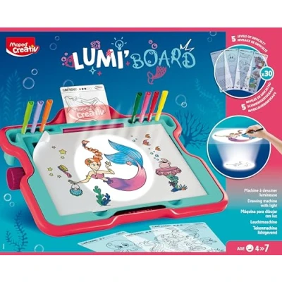 Abbildung von Maped Creativ Lumi Board Unter dem Meer Thema Lichtmaschine zum Zeichnen lernen 63 teiliges Set kreatives Spielzeug für Kinder ab 4 Jahren