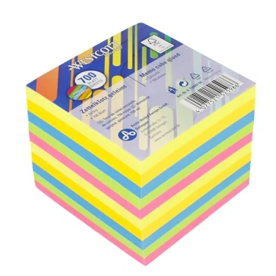 Abbildung von Westcott Notizzettel bunt 700 Blatt Zettelblock geleimt mit 9 x cm großen Blättern in 5 Farben FSC zertifiziertes Papier 80g/m² E 730907 00