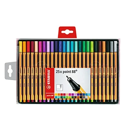 Abbildung von STABILO point 88 Fineliner Etui mit 25 Farben