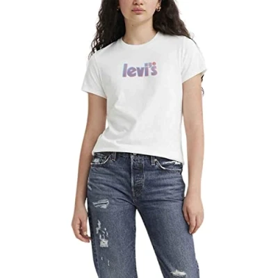 Abbildung von Levi&#039;s Offset Poster LOGO Tshirt print, Damen, Größe: XS, Ssnl bw almond cream
