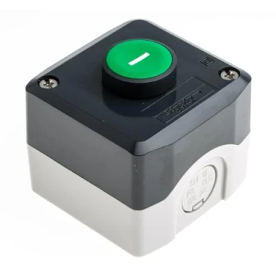 Abbildung von Schneider Electric XALD102 Aufbaugehäuse, Harmony XALD, Kunststoff, dunkelgrau, 1 Drucktaster, grün, I, 22mm, 1S