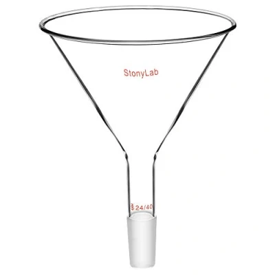 Abbildung von StonyLab Pulvertrichter aus Glas mit Kurzem Stiel und 150 mm Spitze O.D. 24/40 Inner Joint Glass Funnel Filtertrichter Glastrichter