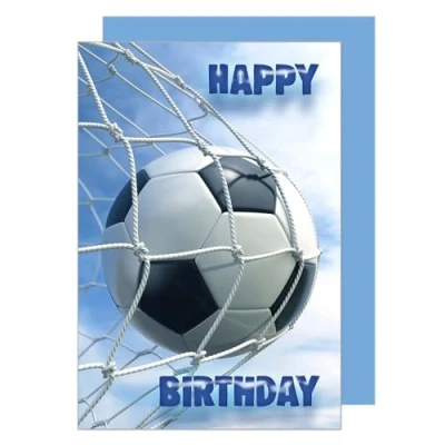 Abbildung von Edition Seidel Premium Geburtstagskarte mit Umschlag. Glückwunschkarte Billet Happy Birthday Grusskarte Mann Frau Fußball (G3403 SW023)