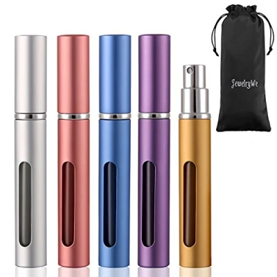 Abbildung von JewelryWe 5 Stück Parfümzerstäuber, Reisen Portable Mini nachfüllbar Parfüm Zerstäuber, Beauty Fashion Travel Perfume Spray Bottles, Leer Sprühflasche 5ml, Leicht