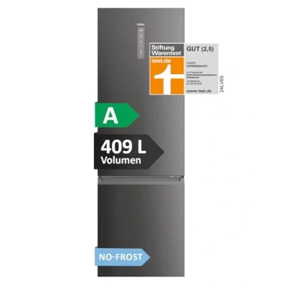 Abbildung von Haier 2D 60 SERIE 5 Pro HDPW5620ANPD Kühl Gefrierkombination/Beste Energieeffizienz A/XXL Nutzinhalt/Total No Frost/Smart hON App/MyZone &amp; HumidityZone/Leise nur 35 db(A) / Dark Inox