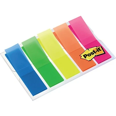 Abbildung von Post it Haftstreifen Index Mini 683 5CB2 Farbige Haftnotizen im extra kleinen Format 11,9 x 43,2 mm 5 Blöcke à 20 Blatt in Farben praktischen Etui