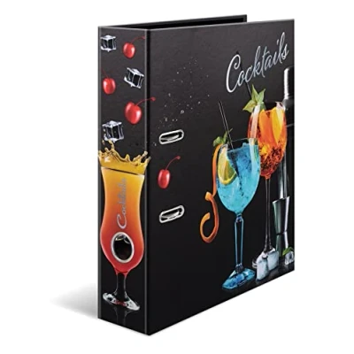 Abbildung von HERMA Ordner A4 Cocktails, 7 cm breit, Rezeptordner zum Selberschreiben und Abheften, Küchen Motiv Rezeptbuch mit glänzender Veredelung Innendruck für Kochrezepte