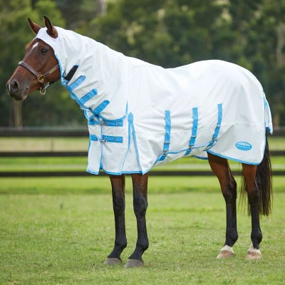 Abbildung von Weatherbeeta Ekzemerdecke Sweet Itch Combo Neck Weiß/Blau 75/120
