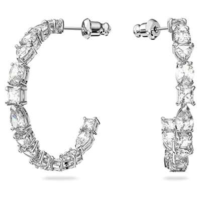 Abbildung von Swarovski Tennis HOOP Ohrringe silvercoloured, Damen, Größe: One Size, Silver coloured