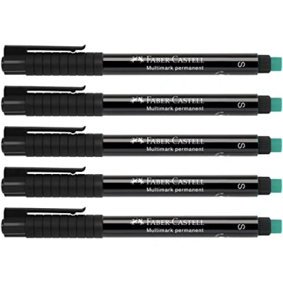 Abbildung von FABER CASTELL 205020 Marker Multimark S 152399, permanent, schwarz, 5 Stück
