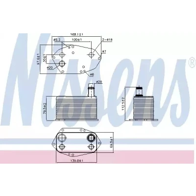 Abbildung von NISSENS 90786 Ölkühler ohne Ölfiltergehäuse BMW: 5 Saloon, Touring, 3 Saloon