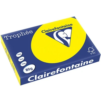 Abbildung von Clairefontaine 1887C Ries Druckerpapier / Kopierpapier Trophee, intensive Farben, DIN A3, 80g, 500 Blatt, Sonnengelb, 1