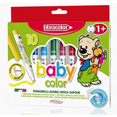 Abbildung von FIBRACOLOR Baby Color Filzstifte, 10 Farben, nur mit Wasser abwaschbar
