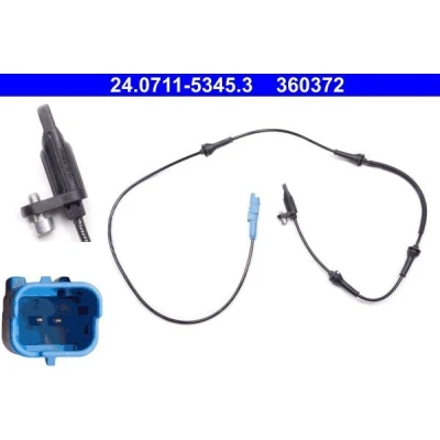Abbildung von ATE 24.0711 5345.3 ABS Sensor 1259 PEUGEOT: 407 Saloon, 508 I SW, SW Box Body / Estate, CITROËN: C5 III C6 3