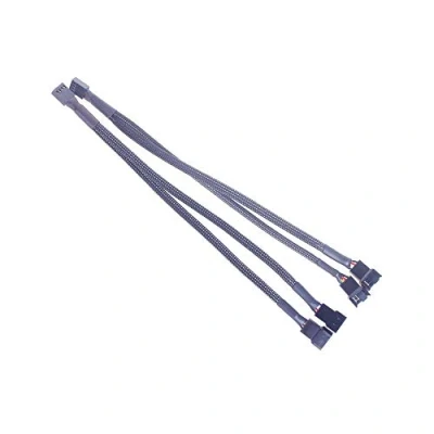 Abbildung von ANGEEK 2 Stück 27cm Computer Lüfterkabel PWM Adapter 1 bis Converter 3 Pin/4 Pin PC Power Kabel Fan Verlängerungskabel Schwarz