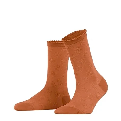 Abbildung von FALKE Damen Socken Bold Dot Nachhaltige biologische Baumwolle einfarbig 1 Paar, Orange (Tandoori 8576), 39 42