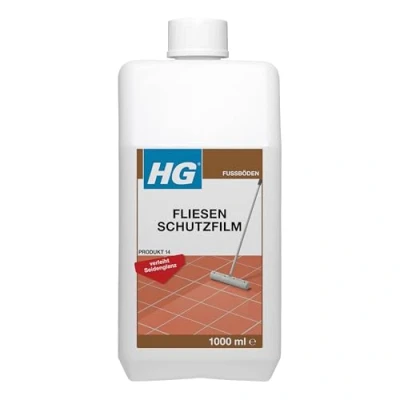 Abbildung von HG Fliesen Schutzfilm, Glanz Versiegelung zum Schutz vor Flecken, Abnutzung und Kratzern, Polymeremulsion für Bodenfliesen, Steinplatten Schiefer aller Art, verleiht Seidenglanz 1 Liter