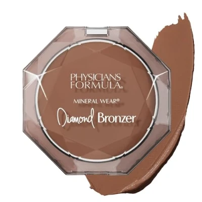Abbildung von Physicians Formula Mineral Wear Diamond Bronzer, Bronzing Puder mit Vitamin E, Reduziert Optisch Poren und feine Linien, Mischung aus Serum, Deep Bronze Gem