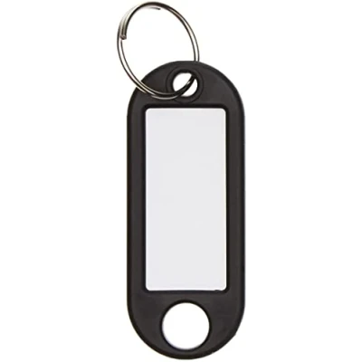 Abbildung von WEDO 262811801 Schlüsselanhänger zum Beschriften schwarz 100 Stück mit Ring