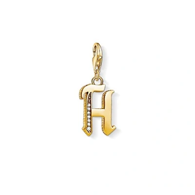 Abbildung von Thomas Sabo Damen Charm Anhänger H Buchstabe Gold Club 925 Sterling Silber 1614 414 39