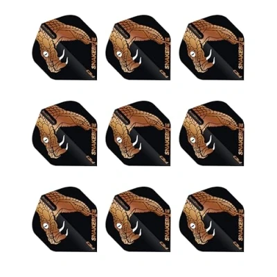 Abbildung von RED DRAGON Hardcore Peter Wright Schwarze und bronzene Schlange Premium Standard Dartflug 3 Set pro Packung (insgesamt 9 Dart Flights)