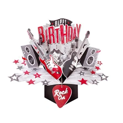 Abbildung von Happy Birthday Rock Pop Up Grußkarte Original Second Nature 3D Karten