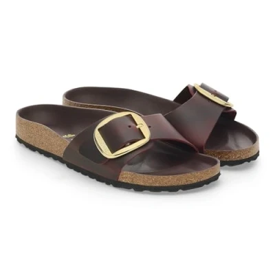 Abbildung von BIRKENSTOCK Madrid Big Buckle Natural Leather Oiled Zinfandel Schmale Weite Gr. 41