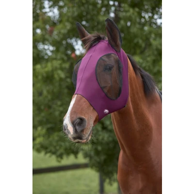 Abbildung von Weatherbeeta Fliegenmaske Deluxe Stretch Bug mit Ohren Purpur/Schwarz Pony