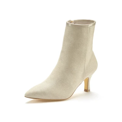 Abbildung von LASCANA Stiefelette, High Heel Ankle Stiefel in Denim Optik VEGAN