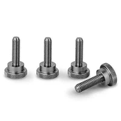 Abbildung von Precisiongeek Schulter Rändelschrauben aus Edelstahl, gerändelter Kopf, 16 mm Durchmesser, Schraubengröße M6 x 20 mm, 4 Stück