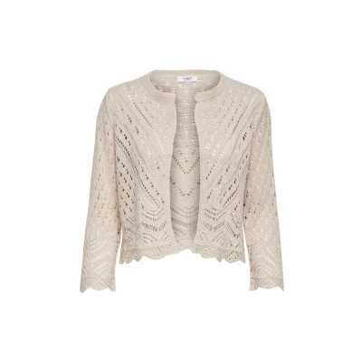 Abbildung von JDY SUN 3/4 Cropped Strickjacke, Damen, Größe: XS, Tapioca