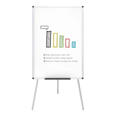 Abbildung von VIZ PRO Whiteboard/Flipchart Staffelei, höhenverstellbar, nicht magnetisch, trocken abwischbar, 90 x 60 cm