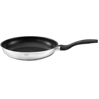 Abbildung von RÖSLE Basic Line Bratpfanne Ø 28 cm, Universalpfanne mit Antihaftversiegelung ProPlex, Edelstahl 18/10, induktions und spülmaschinengeeignet