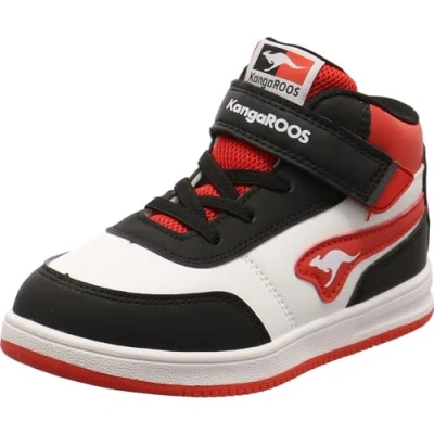 Abbildung von KangaROOS Jungen Unisex Kinder K CPI Tive Mid EV Sneaker, Jet Black/Fiery red, 28 EU