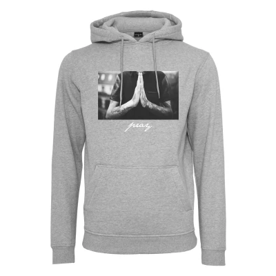 Abbildung von Mister Tee PRAY Kapuzenpullover, Herren, Größe: XS, Heather grey