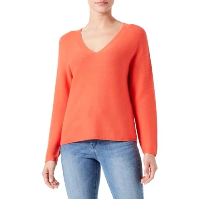 Abbildung von s.Oliver MIT Vausschnitt Strickpullover, Damen, Größe: 34, Orange
