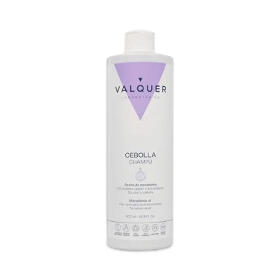 Abbildung von Valquer Laboratorios Zwiebel Shampoo mit Macadamia Öl Pflegt und reinigt, stimuliert das Haarwachstum, für alle Haartypen, 500 ml