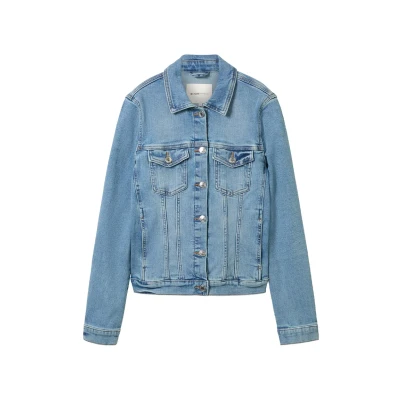 Abbildung von TOM Tailor Regular FIT MIT Rinsed Design Jeansjacke, Damen, Größe: XL, Blau
