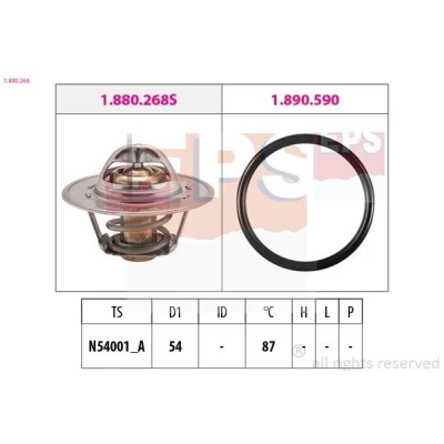 Abbildung von FACET 7.8268 Kühlwasserthermostat 87 54 Made in Italy OE Equivalent mit Dichtung VOLKSWAGEN: GOLF 4, 5, 6, AUDI: A4 B5 Saloon