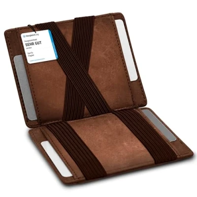 Abbildung von GenTo FLAPLET Geldbörse mit/ohne Münzfach TÜV geprüfter RFID NFC Schutz Magic Wallet Magischer Geldbeutel Inklusive Geschenkbox Smart Portemonnaie für Herren/Damen